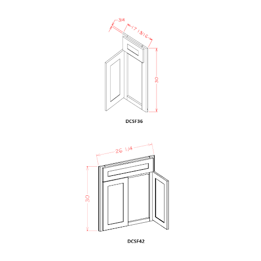 Highland Series Corner Sink Kits Base Cabinet in 42" Wide (Does not include Toe Kick)
