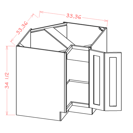 Highland Series Easy Reach Base Cabinet in 33" or 36" Wide