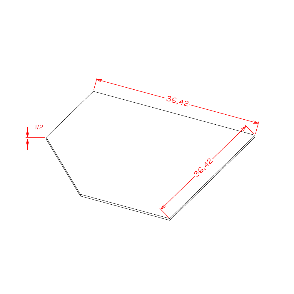 Highland Series Corner Sink Kits Base Cabinet in 42" Wide (Does not include Toe Kick)