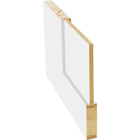 Primed Flat 2-Panel Interior Shaker Door (SH782) with Square Sticking MDF Primed